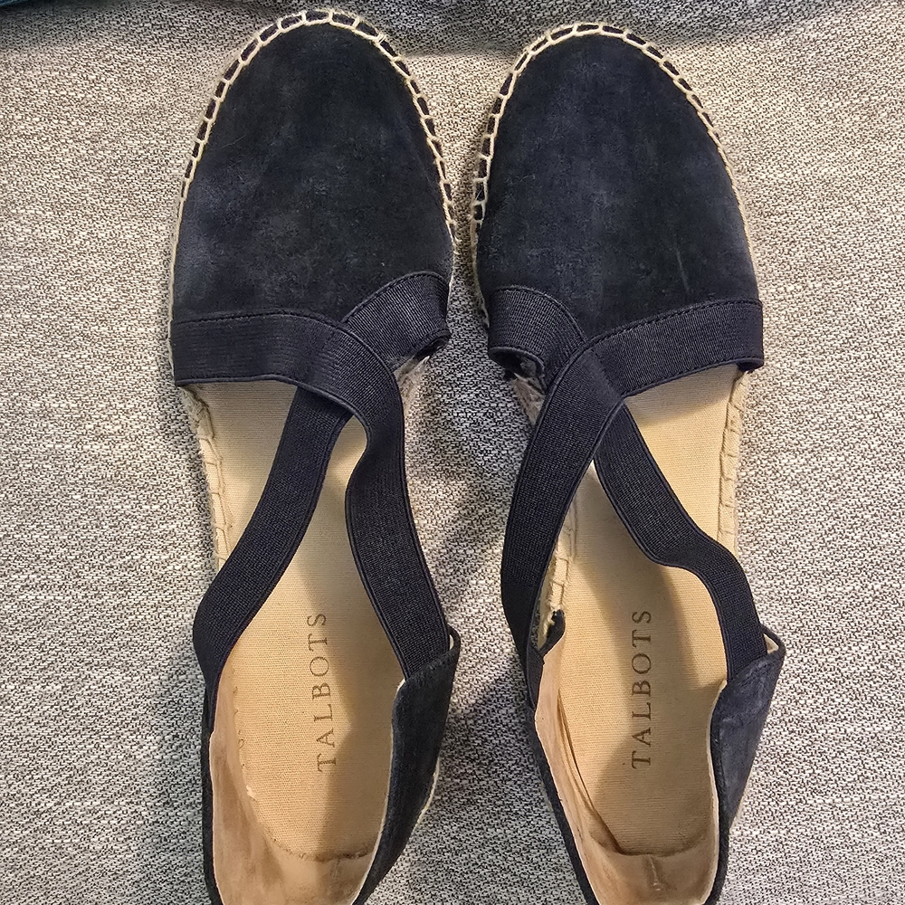 Talbots Navy Blur Suede Espadrille Flats